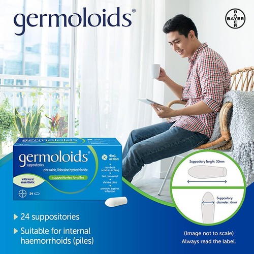 Germoloids Haemorrhoid Suppositories, Piles Treatment with Anaesthetic  thumbnail 4