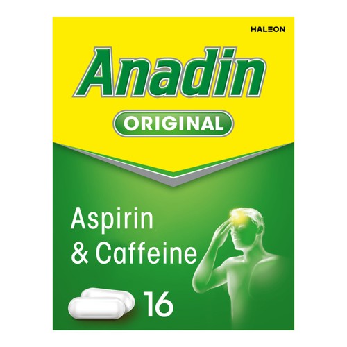 Anadin Original Aspirin & Caffeine Pain Relief Tablets 16s