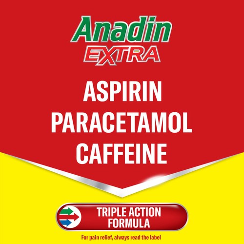 Anadin Extra Aspirin, Paracetamol, & Caffeine Caplets 16s thumbnail 3
