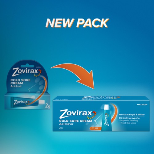 Zovirax Cold Sore Treatment Cream with Aciclovir Tube thumbnail 2