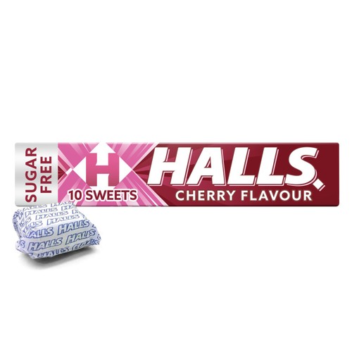 Halls Cherry Flavour Menthol Action Sugar Free Throat Sweet