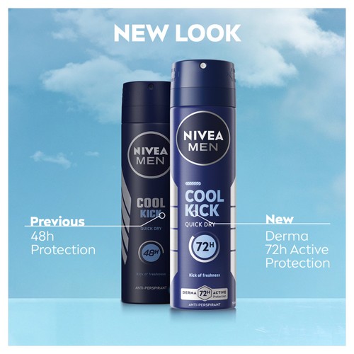 NIVEA MEN Cool Kick 72h Anti-Perspirant Deodorant Spray thumbnail 3