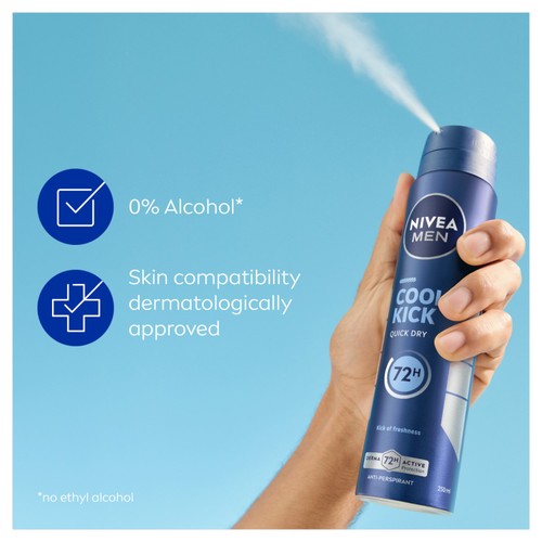 NIVEA MEN Cool Kick 72h Anti-Perspirant Deodorant Spray thumbnail 2