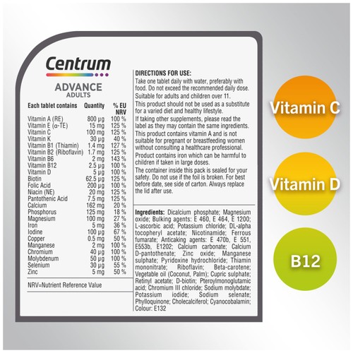Centrum Advance Multivitamin with Vitamin D & C Tablets thumbnail 3