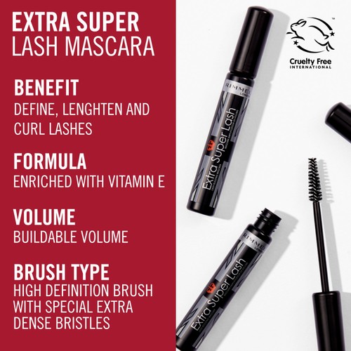Rimmel London Extra Super Lash Mascara Black Black thumbnail 5