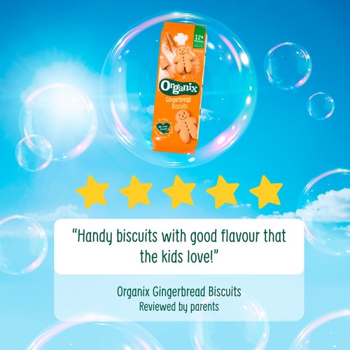 Organix Gingerbread Men Biscuits Toddler Snacks 135g 12 months+ thumbnail 2