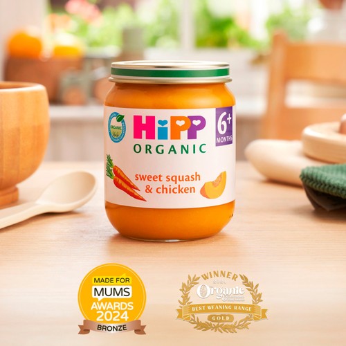 HiPP Organic Sweet Squash & Chicken Baby Food Jar 6+ Months125g thumbnail 2