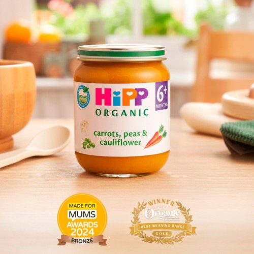 HiPP Organic Carrots Cauliflower & Peas Baby Food Jar 4+ Months 125g thumbnail 2