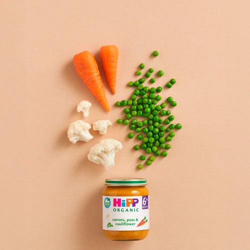 HiPP Organic Carrots Cauliflower & Peas Baby Food Jar 4+ Months 125g thumbnail 3