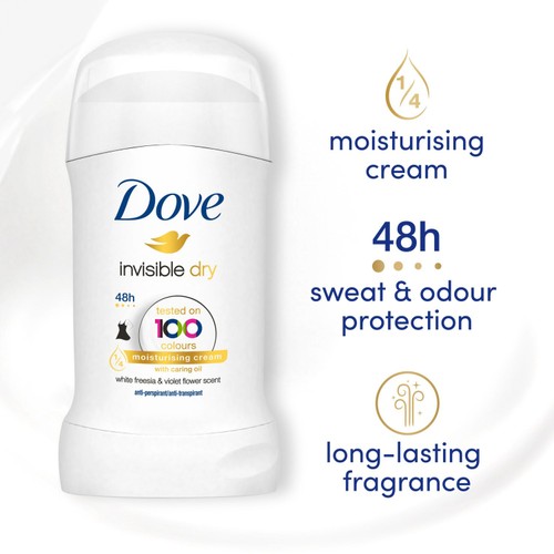 Dove Invisible Dry Antiperspirant Deodorant Stick 40ml thumbnail 3
