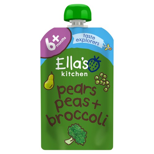 Ella's Kitchen Pears, Peas and Broccoli Baby Food Pouch 4+ Months 