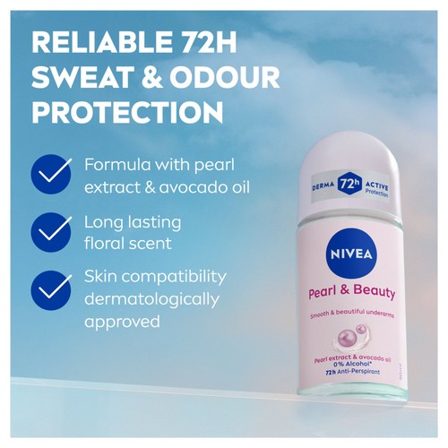NIVEA Pearl & Beauty 72h Anti-Perspirant Deodorant Roll-On thumbnail 2