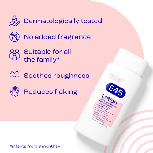 E45 Moisturiser Lotion, body, face and hands lotion For Very Dry Skin thumbnail 2