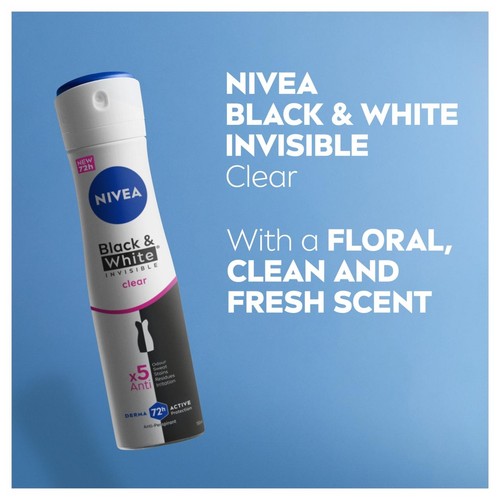 NIVEA Black & White Original 72h Anti-Perspirant Deodorant Spray thumbnail 5