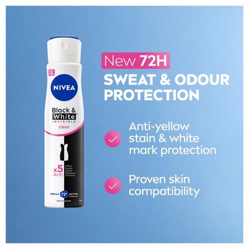  NIVEA Black & White Original 72h Anti-Perspirant Deodorant Spray thumbnail 3