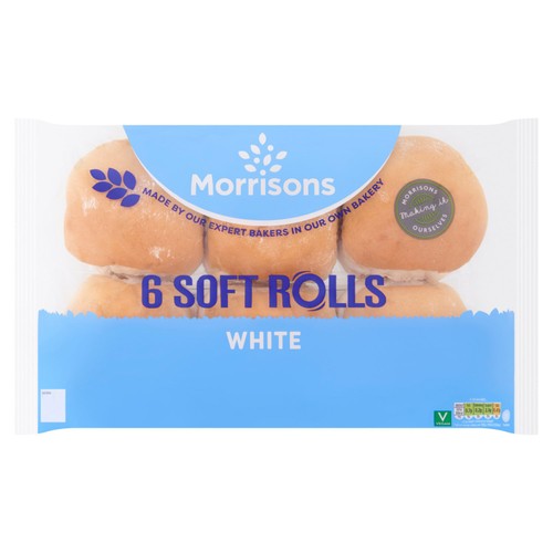Morrisons Soft White Rolls 6 Pack