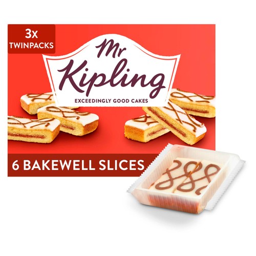 Mr Kipling Bakewell Slices Cakes Multipack Snack 3x2pk