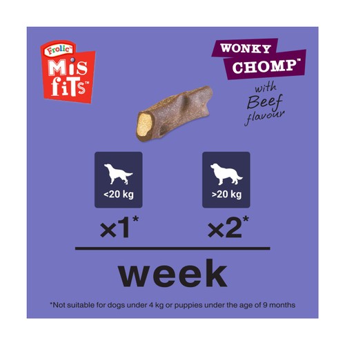 Misfits Wonky Chomp Adult Medium Dog Treats Liver 2 Stick  thumbnail 4