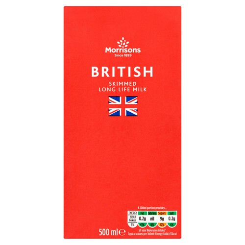 Morrisons Long Life British Skimmed Milk