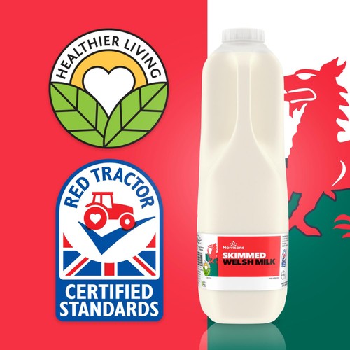 Morrisons Welsh Skimmed Milk 2 pint thumbnail 3