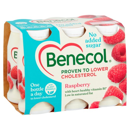 Benecol No Added Sugar Raspberry Yogurt Drink 6 x 67.5g (405g) thumbnail 2