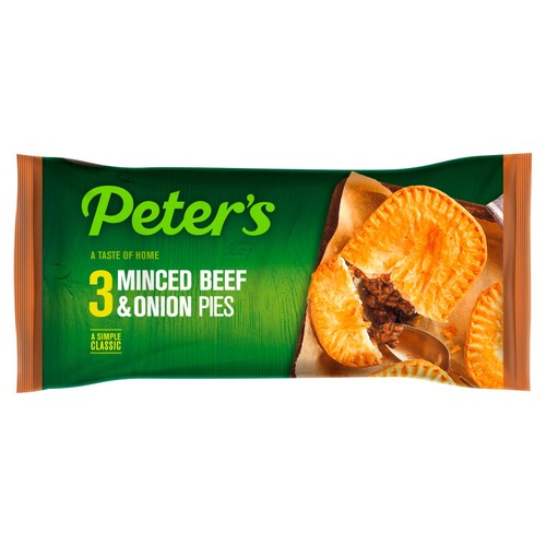 Peter's Mince Beef & Onion Pies 3 Pack