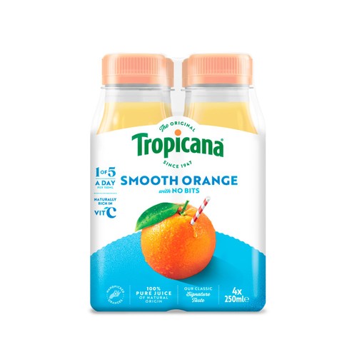 Tropicana Pure Smooth Orange Fruit Juice Multipack thumbnail 2