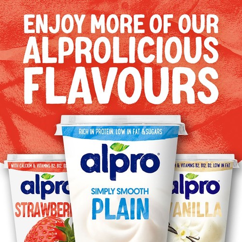 Alpro No Bits Strawberry-Banana & Peach-Pear Yoghurt Alternative 4x125g thumbnail 2