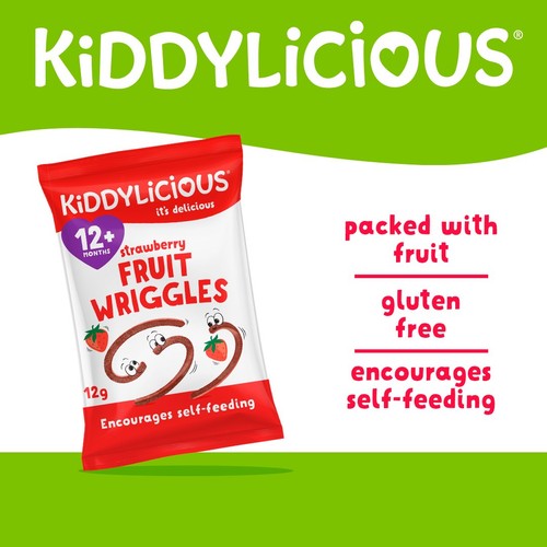 Kiddylicious Strawberry Wriggles Baby Snacks thumbnail 2