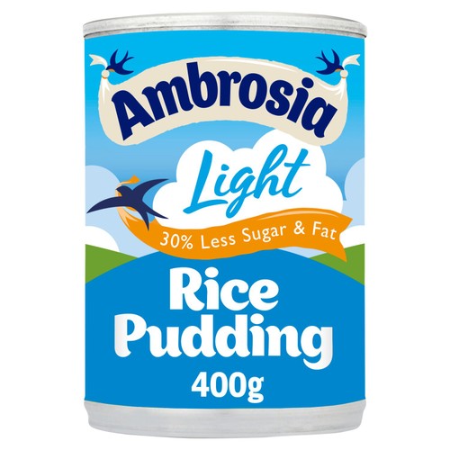 Ambrosia Light Low Fat & Reduced Sugar Rice Pudding Dessert Can 400g