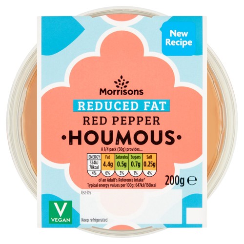 Morrisons 30% Reduced Fat Red Pepper Houmous 200g