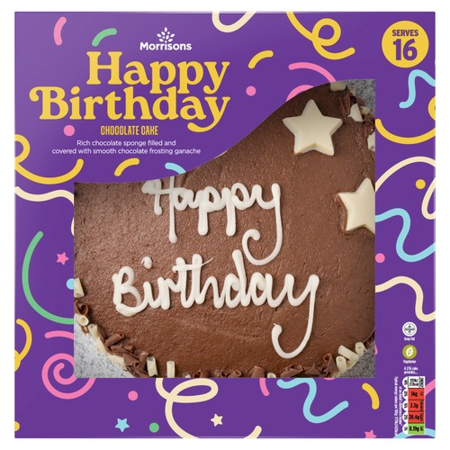 Morrisons Happy Birthday Chocolate Celebration Cake Serves 16