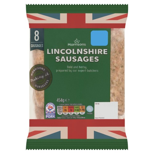 Morrisons Butcher's Style 8 Thick Lincolnshire Sausages 454g thumbnail 2