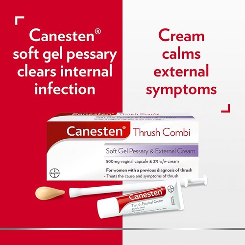 Canesten Thrush Combi Soft Gel Pessary & External Cream thumbnail 2