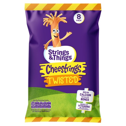 Strings & Things Cheestrings Twisted Cheese Snack 8x20g thumbnail 2