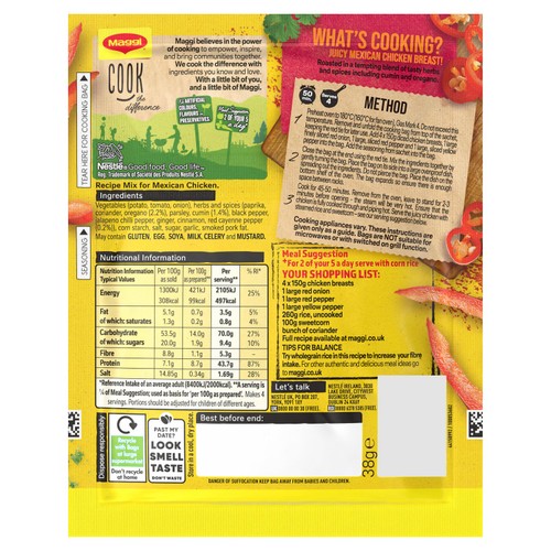 Maggi Sweet 'N' Spicy Mexican Seasoning Mix & Cooking Bag 40g thumbnail 3