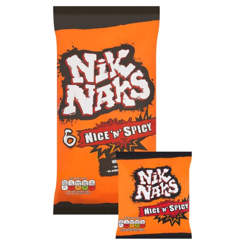 Nik Naks Nice 'N' Spicy Multipack Crisps 6 Pack thumbnail 2