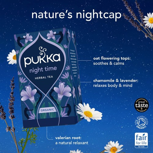 Pukka Night Time Organic Fair Herbal Tea with Valerian 20 Sachets thumbnail 3