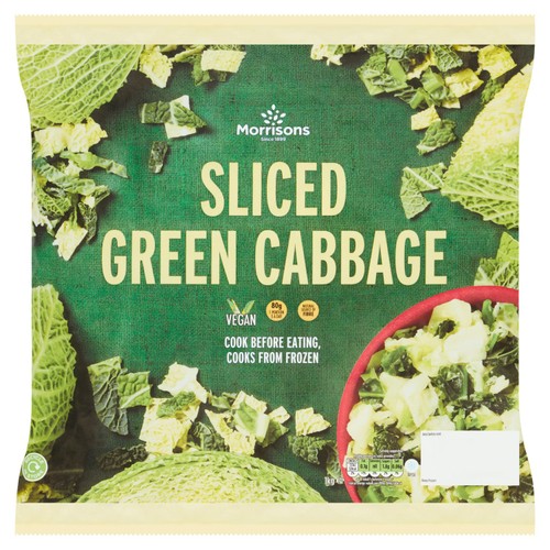 Morrisons Sliced Green Cabbage 1KG