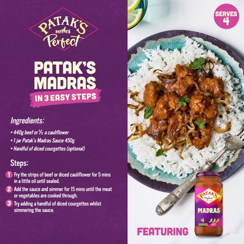 Patak's Madras Indian Curry Cooking Sauce 450g thumbnail 2