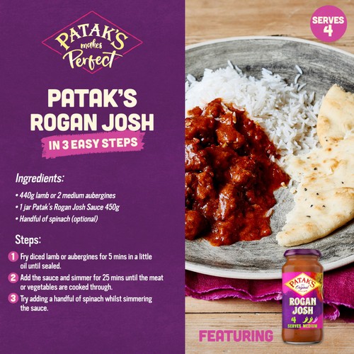Patak's Rogan Josh Indian Curry Cooking Sauce 450g thumbnail 3