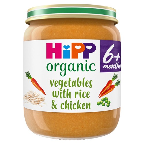 HiPP Organic Vegetables with Rice And Chicken Baby Food Jar 6+ Months 125g