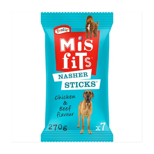 Misfits Nasher Sticks Adult Large Dog Treats with Chicken and Beef 