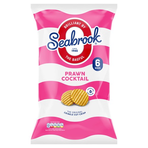 Seabrooks Prawn Cocktail Crisps 6 Pack