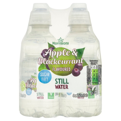 Morrisons Sugar Free Apple & Blackcurrant Flavoured Still Water 4 x 250ml