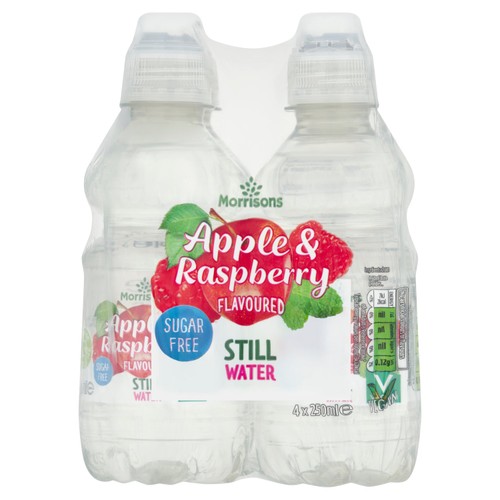 Morrisons No Added Sugar Still Water Apple & Raspberry Flavoured 4 x 250ml