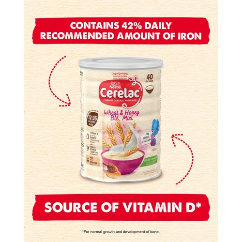 Cerelac Infant Cereals With Milk Honey & Wheat 12+ Months 1kg thumbnail 2