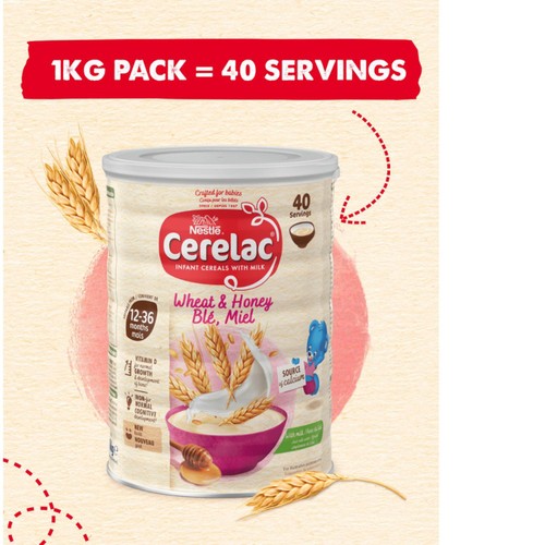 Cerelac Infant Cereals With Milk Honey & Wheat 12+ Months 1kg thumbnail 3