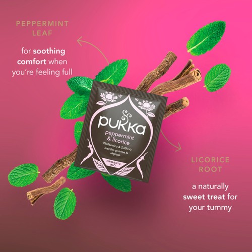 Pukka Peppermint & Licorice Organic Fair Herbal Tea 20 Sachets thumbnail 5
