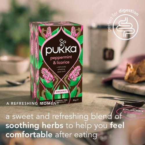 Pukka Peppermint & Licorice Organic Fair Herbal Tea 20 Sachets thumbnail 7